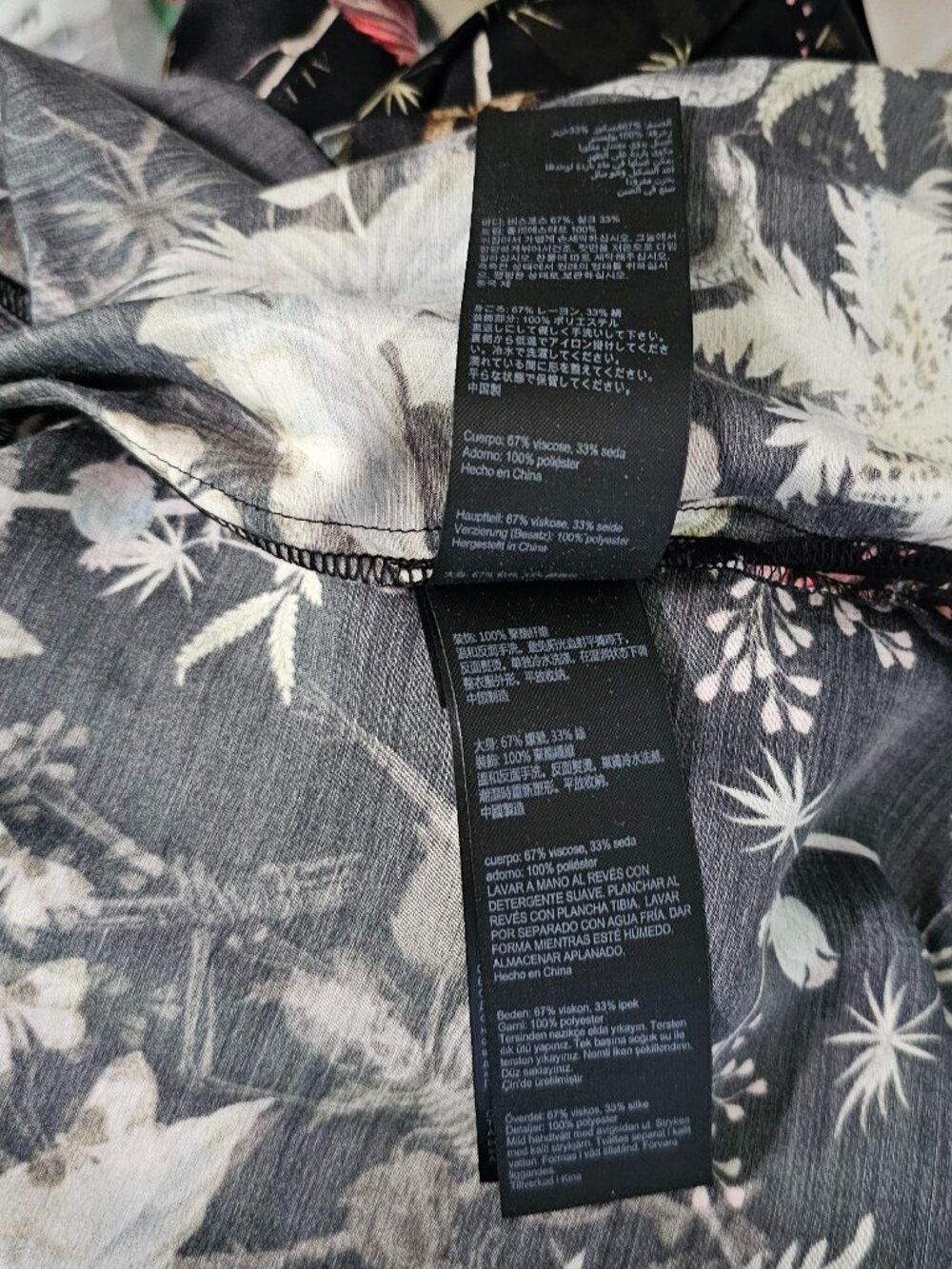 AllSaints Black Floral Botanical Print Blouse – Size XS - Picture 9 of 10